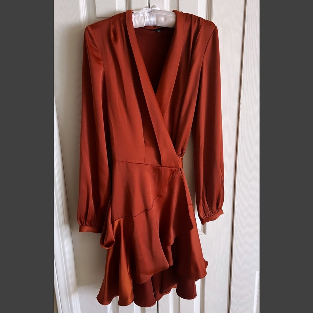 Beautiful copper Lucy Paris wrap-dress! ✨